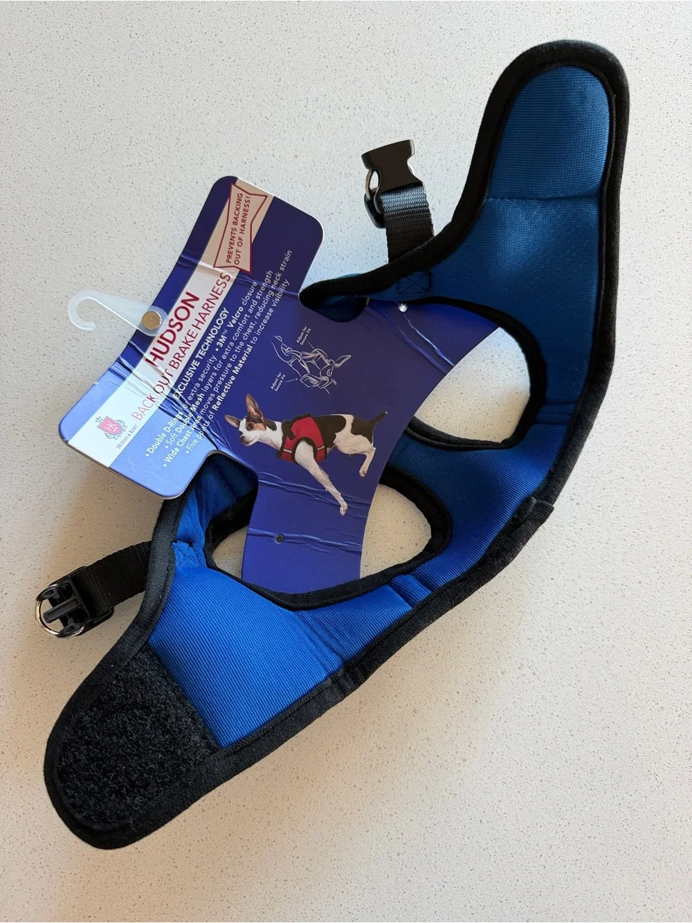 Huxley & Kent XS Blue Mesh Dog Harness with Black Trim